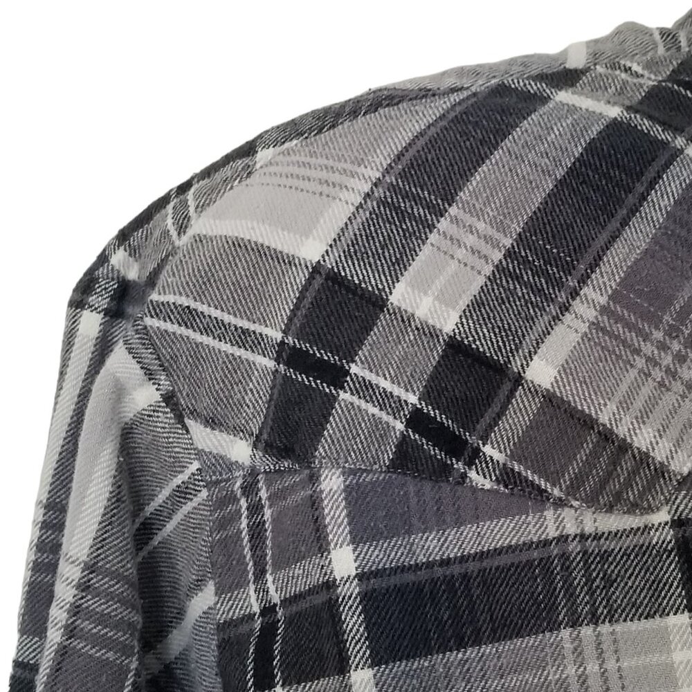 Ely Cattleman Shirt Vintage Mens XL Western Flannel Pearl Snap Long Sleeve Gray - Picture 3 of 9